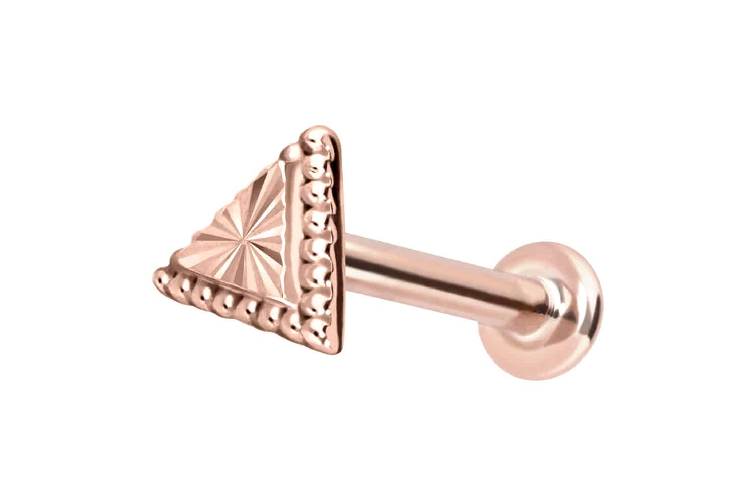 14 Karat Gold Labret Piercing mit Push Fit DREIECK